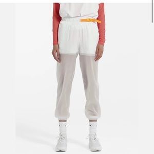 Nike Tech Pack White Sheer Joggers Orange Belt